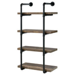 ELMCREST 24-INCH 4-SHELF WALL BOOKSHELF RUSTIC OAK