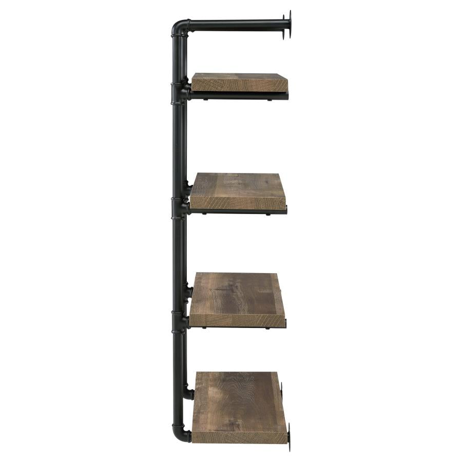 ELMCREST 24-INCH 4-SHELF WALL BOOKSHELF RUSTIC OAK