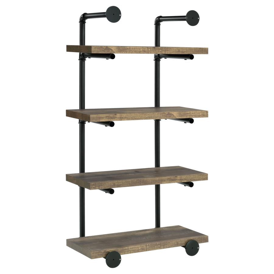 ELMCREST 24-INCH 4-SHELF WALL BOOKSHELF RUSTIC OAK