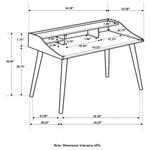 PERCY 45-INCH 4-COMPARTMENT WRITING DESK GREY