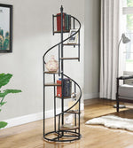 ROSEGLEN 69-INCH 8-SHELF STAIRCASE BOOKSHELF RUSTIC BROWN