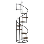 ROSEGLEN 69-INCH 8-SHELF STAIRCASE BOOKSHELF RUSTIC BROWN