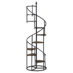ROSEGLEN 69-INCH 8-SHELF STAIRCASE BOOKSHELF RUSTIC BROWN