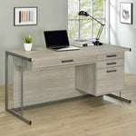 LOOMIS 60-INCH 4-DRAWER COMPUTER DESK WHITEWASHED GREY