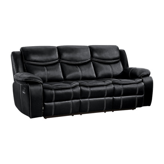 Bastrop Reclining Sofa BLACK VINYL