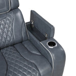 Apex Power Reclining Sofa W/ Heat & Massage BLUE LEATHER