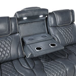 Apex Power Reclining Sofa W/ Heat & Massage BLUE LEATHER