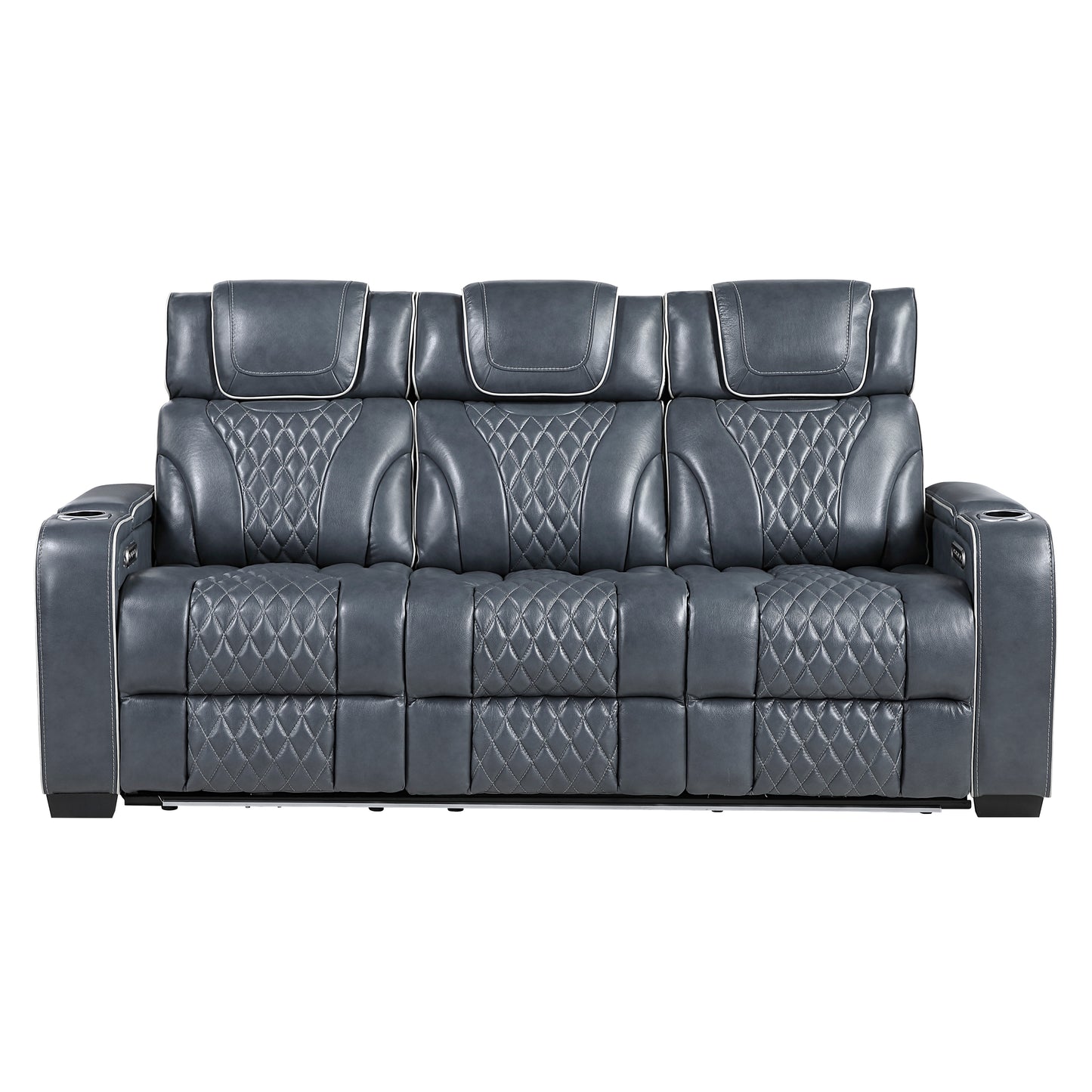 Apex Power Reclining Sofa W/ Heat & Massage BLUE LEATHER
