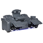 Apex Power Reclining Sofa W/ Heat & Massage BLUE LEATHER