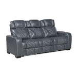 Apex Power Reclining Sofa W/ Heat & Massage BLUE LEATHER