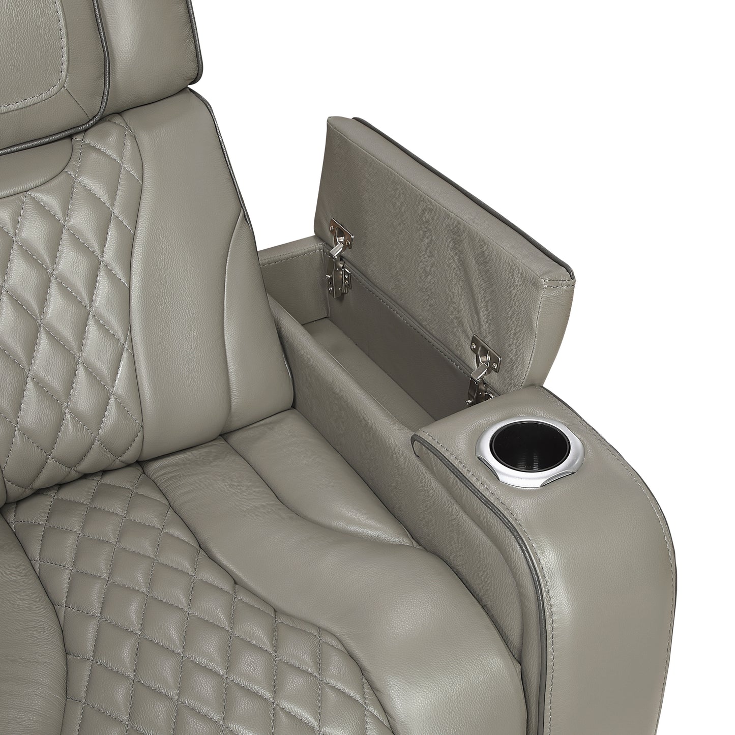 Apex Power Reclining Sofa W/ Heat & Massage GREY LEATHER