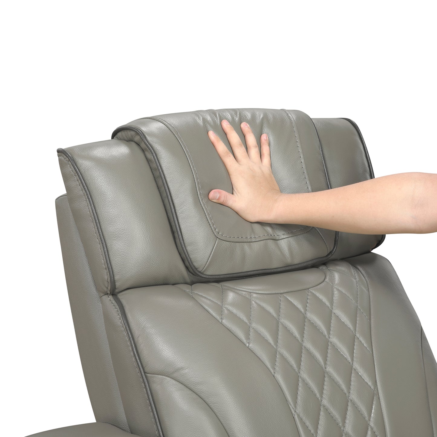 Apex Power Reclining Sofa W/ Heat & Massage GREY LEATHER
