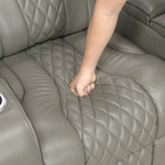 Apex Power Reclining Sofa W/ Heat & Massage GREY LEATHER