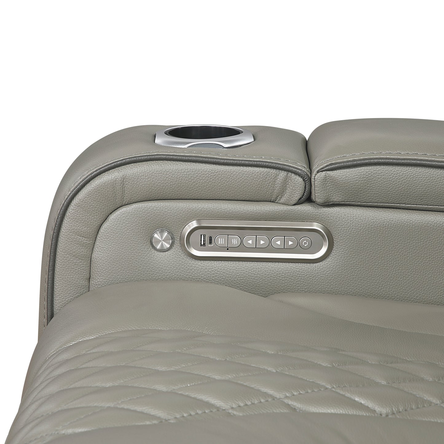 Apex Power Reclining Sofa W/ Heat & Massage GREY LEATHER