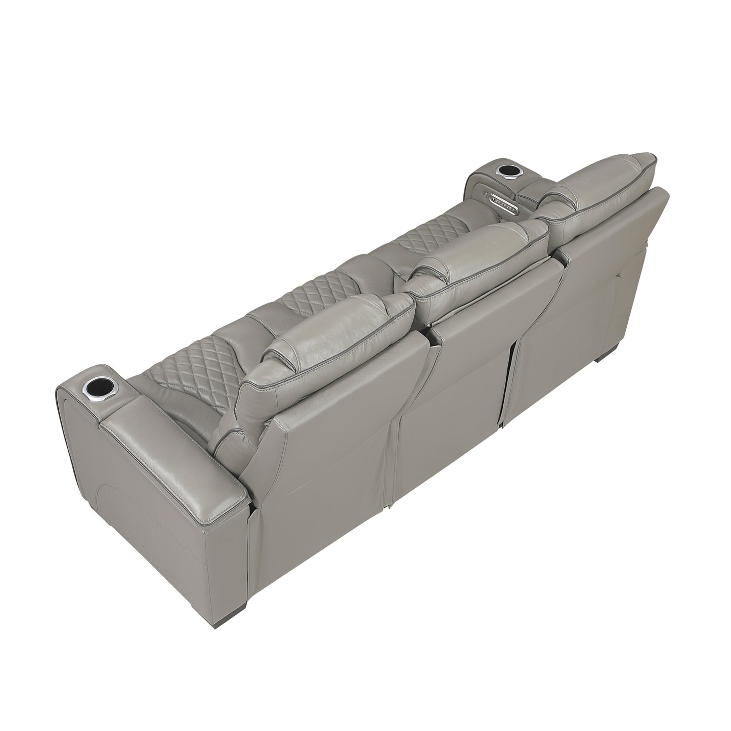 Apex Power Reclining Sofa W/ Heat & Massage GREY LEATHER