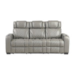 Apex Power Reclining Sofa W/ Heat & Massage GREY LEATHER