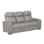 Apex Power Reclining Sofa W/ Heat & Massage GREY LEATHER