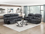 Huron Power Reclining Sofa BLACK VINLY
