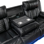 Huron Power Reclining Sofa BLACK VINLY