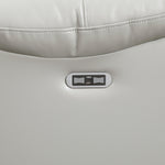 Huron Power Reclining Sofa GREY VINYL