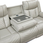 Huron Power Reclining Sofa GREY VINYL