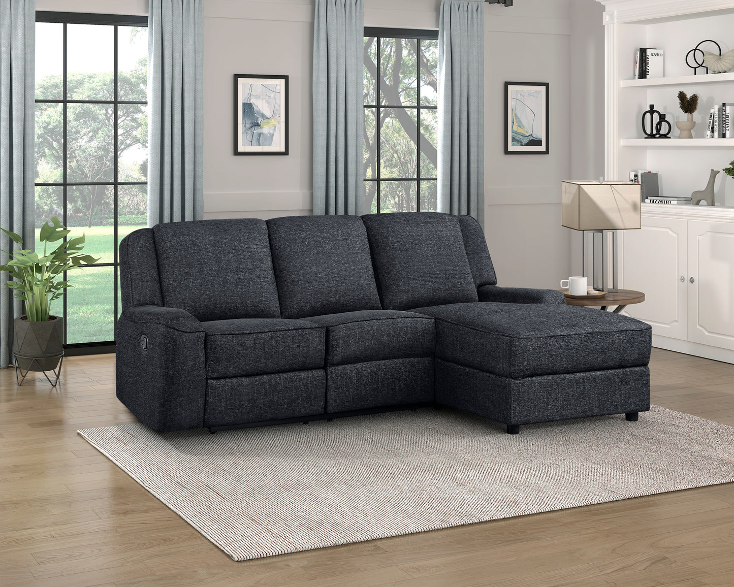 Monterey Reclining Sofa Chaise EBONY