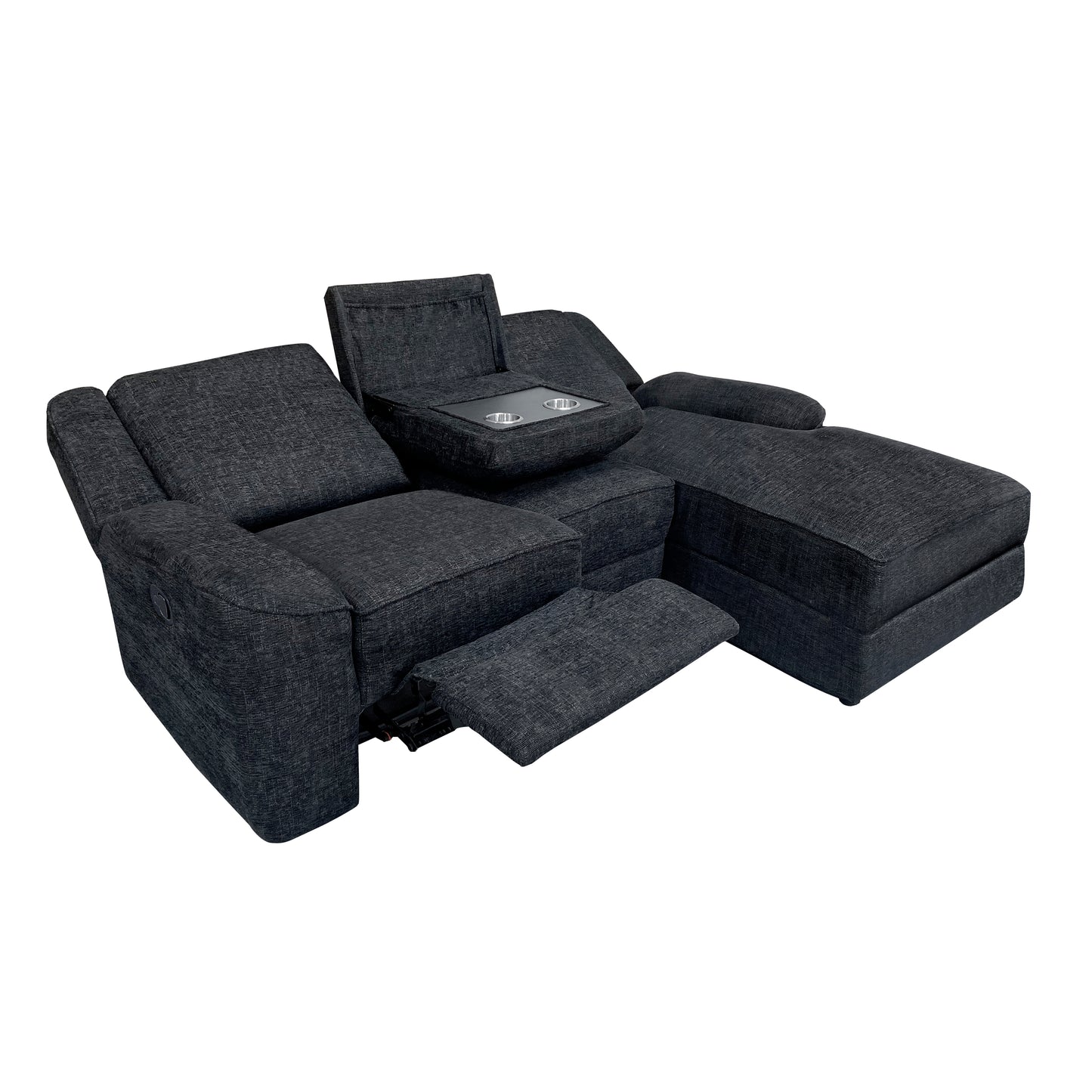 Monterey Reclining Sofa Chaise EBONY