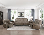 Hazen Reclining Sofa BROWN MICROFIBER
