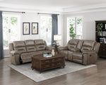 Hazen Reclining Sofa BROWN MICROFIBER