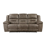 Hazen Reclining Sofa BROWN MICROFIBER