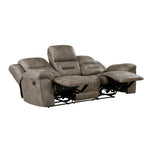 Hazen Reclining Sofa BROWN MICROFIBER
