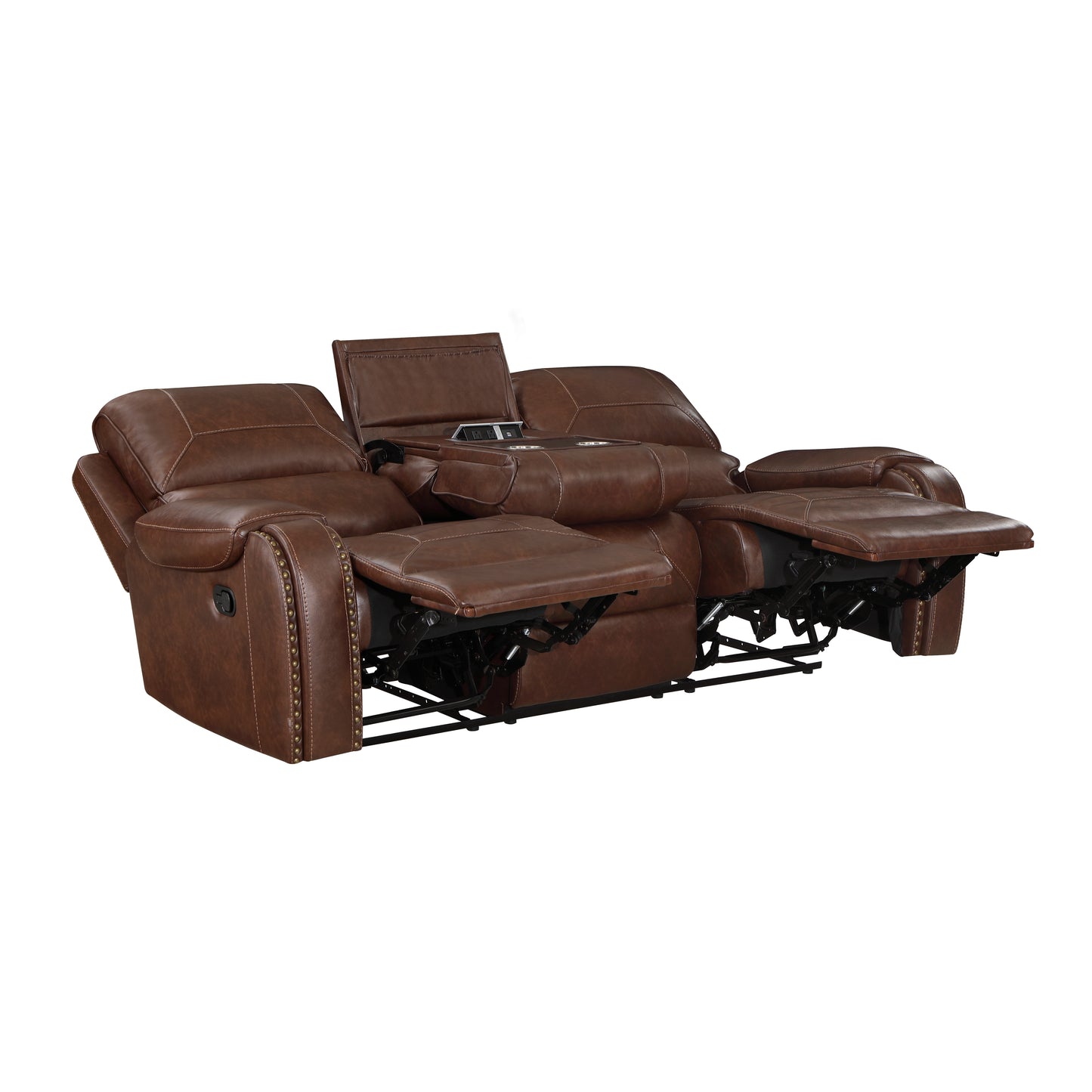 Newnan Reclining Sofa BROWN VINYL
