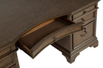 HARTSHILL 72-INCH 7-DRAWER EXECUTIVE DESK BURNISHED OAK