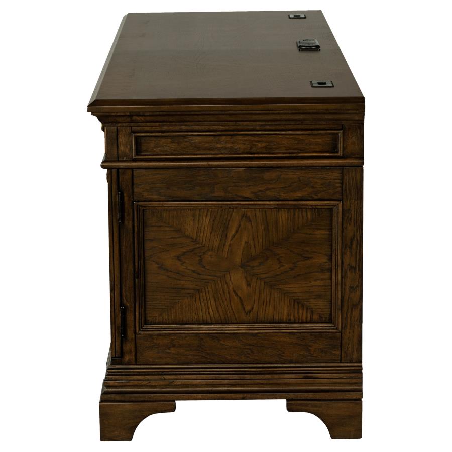HARTSHILL 66-INCH 5-DRAWER CREDENZA OFFICE DESK BURNISH OAK