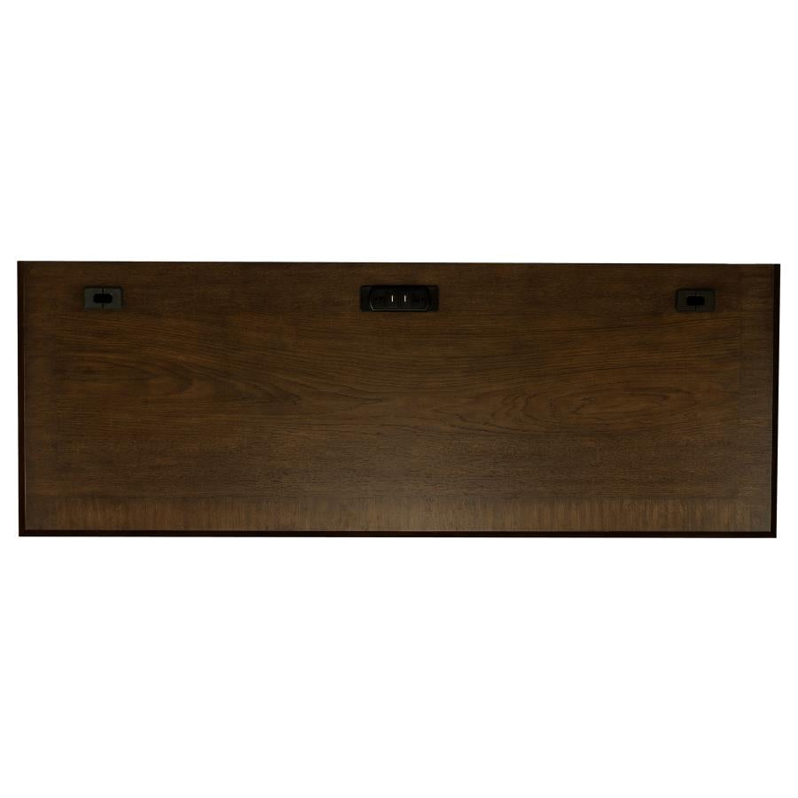 HARTSHILL 66-INCH 5-DRAWER CREDENZA OFFICE DESK BURNISH OAK