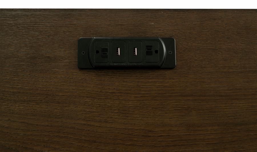 HARTSHILL 66-INCH 5-DRAWER CREDENZA OFFICE DESK BURNISH OAK