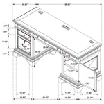 HARTSHILL 66-INCH 5-DRAWER CREDENZA OFFICE DESK BURNISH OAK