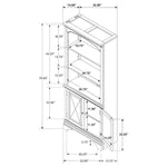 HARTSHILL 78-INCH 3-SHELF CABINET BOOKCASE BURNISHED OAK