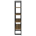 DANBROOK 71-INCH 4-SHELF BOOKSHELF BLACK AND AGED WALNUT