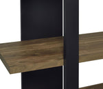 DANBROOK 71-INCH 4-SHELF BOOKSHELF BLACK AND AGED WALNUT