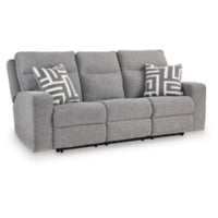 Biscoe PWR REC Sofa with ADJ Headrest PEWTER