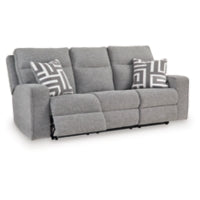 Biscoe PWR REC Sofa with ADJ Headrest PEWTER