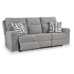 Biscoe PWR REC Sofa with ADJ Headrest PEWTER