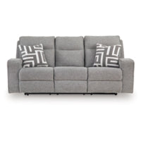 Biscoe PWR REC Sofa with ADJ Headrest PEWTER