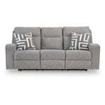 Biscoe PWR REC Sofa with ADJ Headrest PEWTER