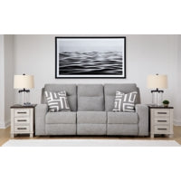 Biscoe PWR REC Sofa with ADJ Headrest PEWTER