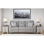 Biscoe PWR REC Sofa with ADJ Headrest PEWTER