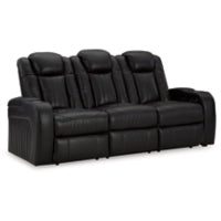 Caveman Den PWR REC Vinyl Sofa with ADJ Headrest MIDNIGHT