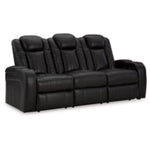 Caveman Den PWR REC Vinyl Sofa with ADJ Headrest MIDNIGHT