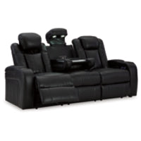 Caveman Den PWR REC Vinyl Sofa with ADJ Headrest MIDNIGHT